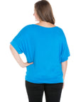 Plus Size Short Sleeve Loose Fitting Dolman Top