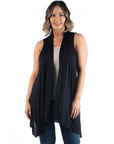 Plus Size Asymmetric Open Front Cardigan