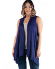 Plus Size Asymmetric Open Front Cardigan