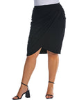 Elastic Waist Knee Length Tulip Plus Size Pencil Skirt