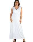 Sleeveless Empire Waist Plus Size Maxi Dress
