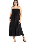 Plus Size Strapless Maxi Dress