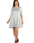 Knee Length Plus Size Pocket T Shirt Dress
