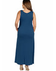 Sleeveless Tank Plus Size Maxi Dress with Pockets