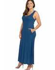 Sleeveless Tank Plus Size Maxi Dress with Pockets