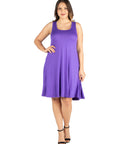 Fit and Flare Knee Length Plus Size Tank Dress