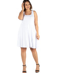 Fit and Flare Knee Length Plus Size Tank Dress