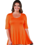 Elbow Sleeve Plus Size Tunic Top For Women