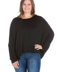 Oversized Long Sleeve Plus Size Dolman Top