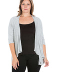 Elbow Length Sleeve Plus Size Open Cardigan
