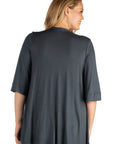 Elbow Length Sleeve Open Front Plus Size Cardigan