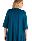 Elbow Length Sleeve Open Front Plus Size Cardigan
