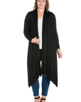 Extra Long Open Front Plus Size Cardigan