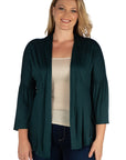 Bell Sleeve Flared Open Front Plus Size Cardigan