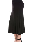 Womens Comfortable Fit Elastic Waist Plus Size Maxi Skirt