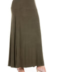 Womens Comfortable Fit Elastic Waist Plus Size Maxi Skirt