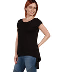 Womens Short Sleeve Casual High Low Tunic Top