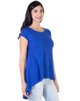 Womens Short Sleeve Casual High Low Tunic Top