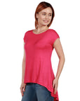 Womens Short Sleeve Casual High Low Tunic Top
