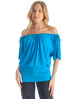 Womens Solid Color Short Sleeve Split Shoulder Top