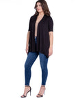 Loose Fit Open Front Cardigan with Half Sleeve