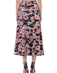 Black and Red Floral Maxi Skirt