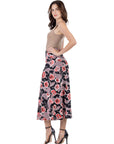 Black and Red Floral Maxi Skirt