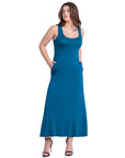 Scoop Neck Sleeveless Maxi Dress with Pockets
