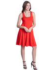 Sleeveless A Line Fit and Flare Skater Dress