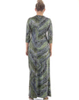 24seven Comfort Appare Green Faux Wrap Side Slit Plus Size Maxi Dress