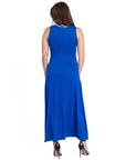 Slim Fit A Line Sleeveless Maxi Dress