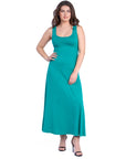 Slim Fit A Line Sleeveless Maxi Dress