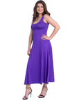 Slim Fit A Line Sleeveless Maxi Dress