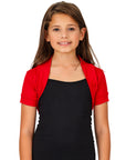 24seven Comfort Apparel Girls Open Front short Sleeve Cropped Bolero Shrug