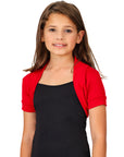 24seven Comfort Apparel Girls Open Front short Sleeve Cropped Bolero Shrug
