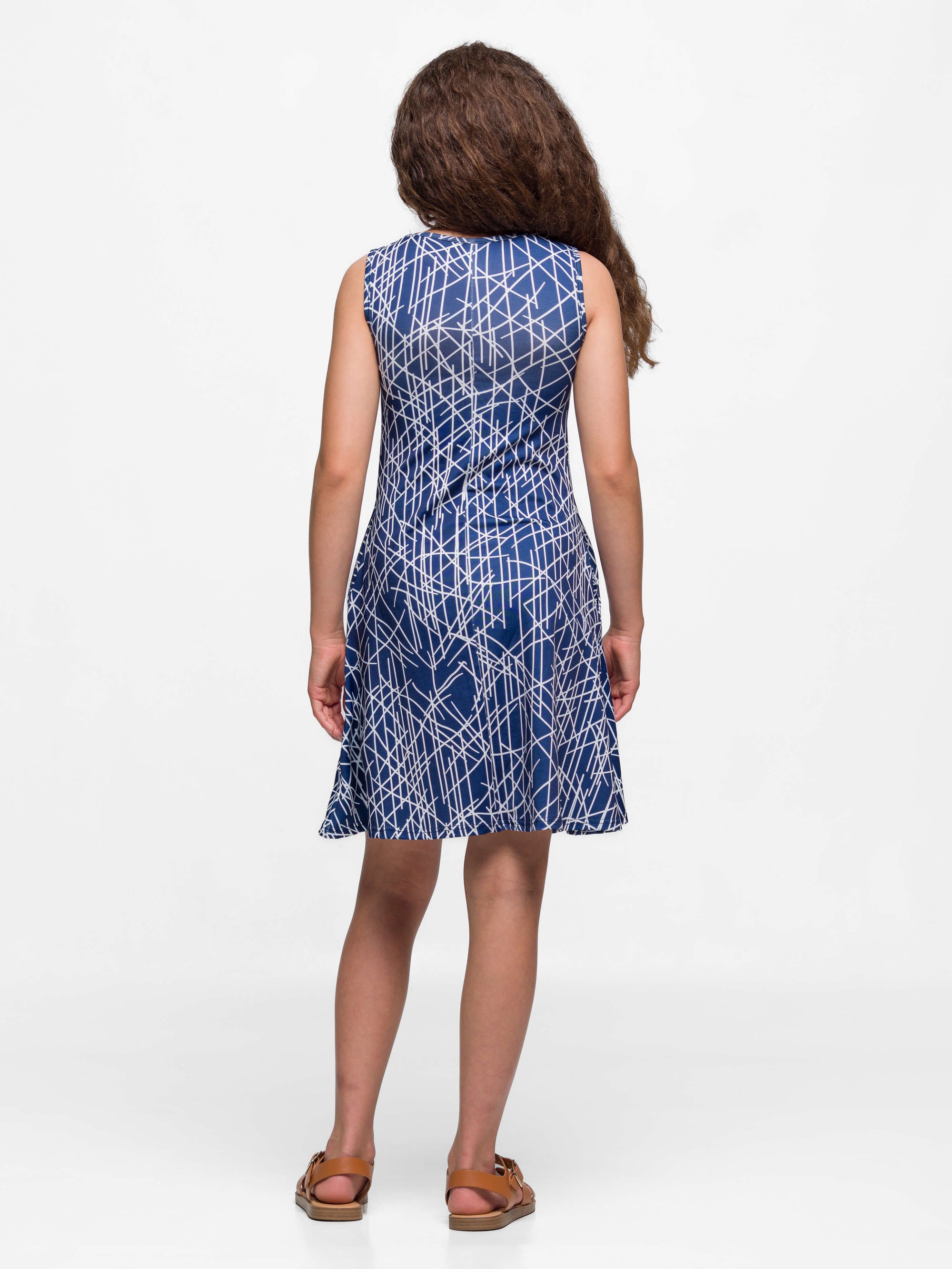 24sevenkid Girls Navy Sleeveless Pockets Dress