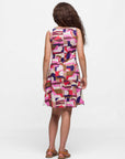 24sevenkid Patchwork Print Sleeveless Pockets Dress