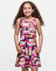24sevenkid Patchwork Print Sleeveless Pockets Dress