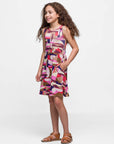 24sevenkid Patchwork Print Sleeveless Pockets Dress