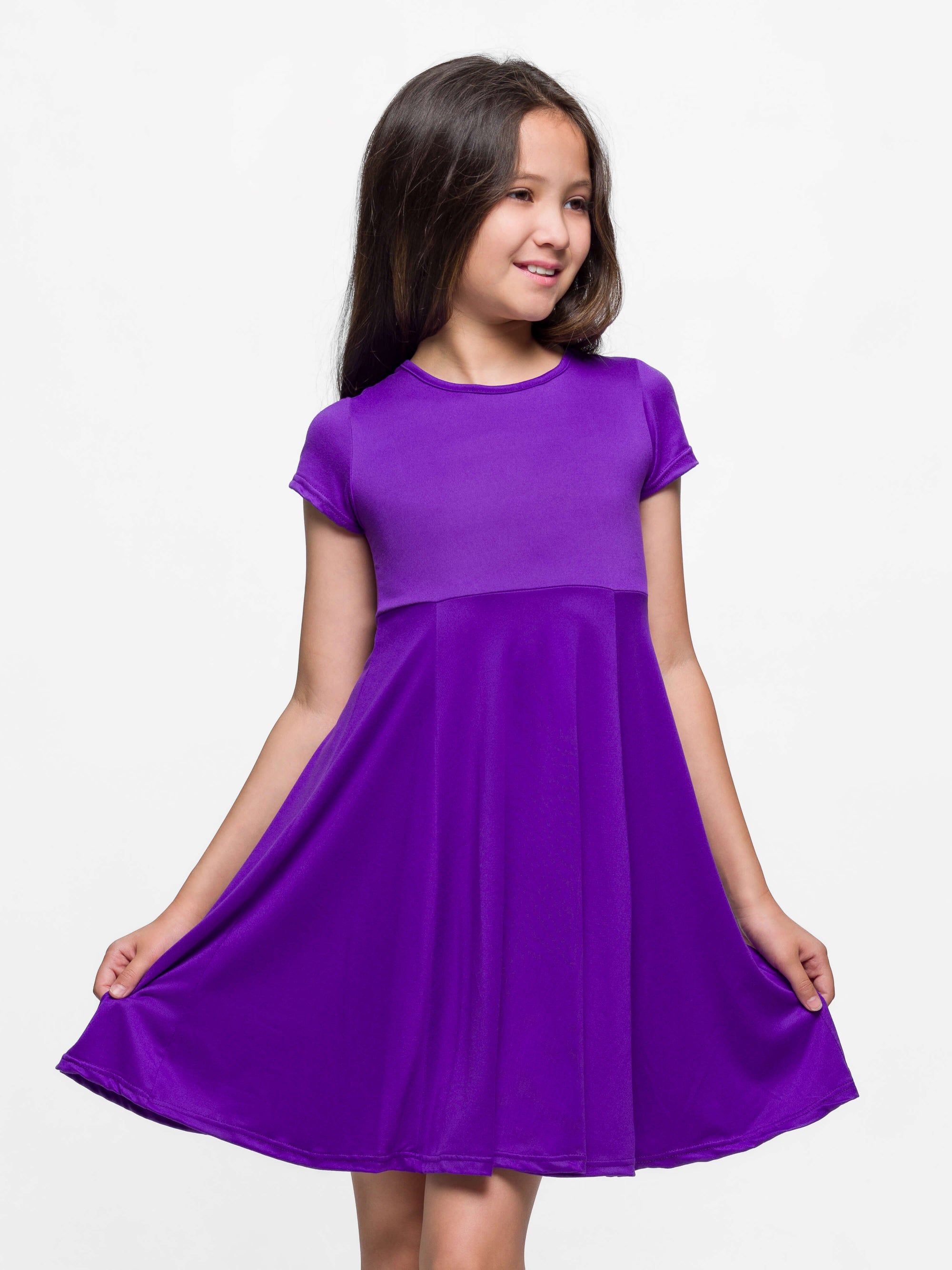 Girls Flowy Short Sleeve Girls Dress