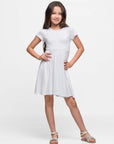 Girls Flowy Short Sleeve Girls Dress