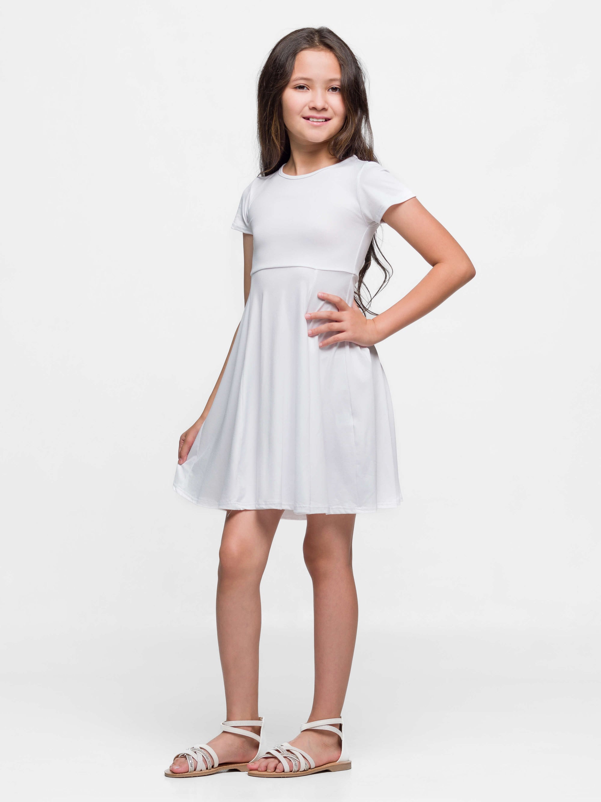 Girls Flowy Short Sleeve Girls Dress