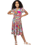 24sevenkid Pink Paisley Short Sleeve Girls Dress