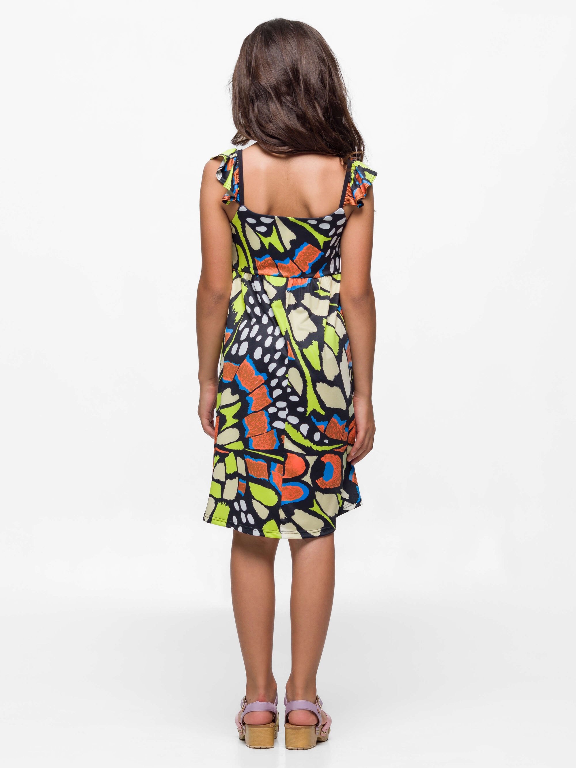 24sevenkid Girls Butterfly Print Empire Waist Sleeveless Dress