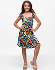 24sevenkid Girls Butterfly Print Empire Waist Sleeveless Dress