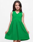 24seven Comfort Apparel Girls Sleeveless Pleated Party Dress