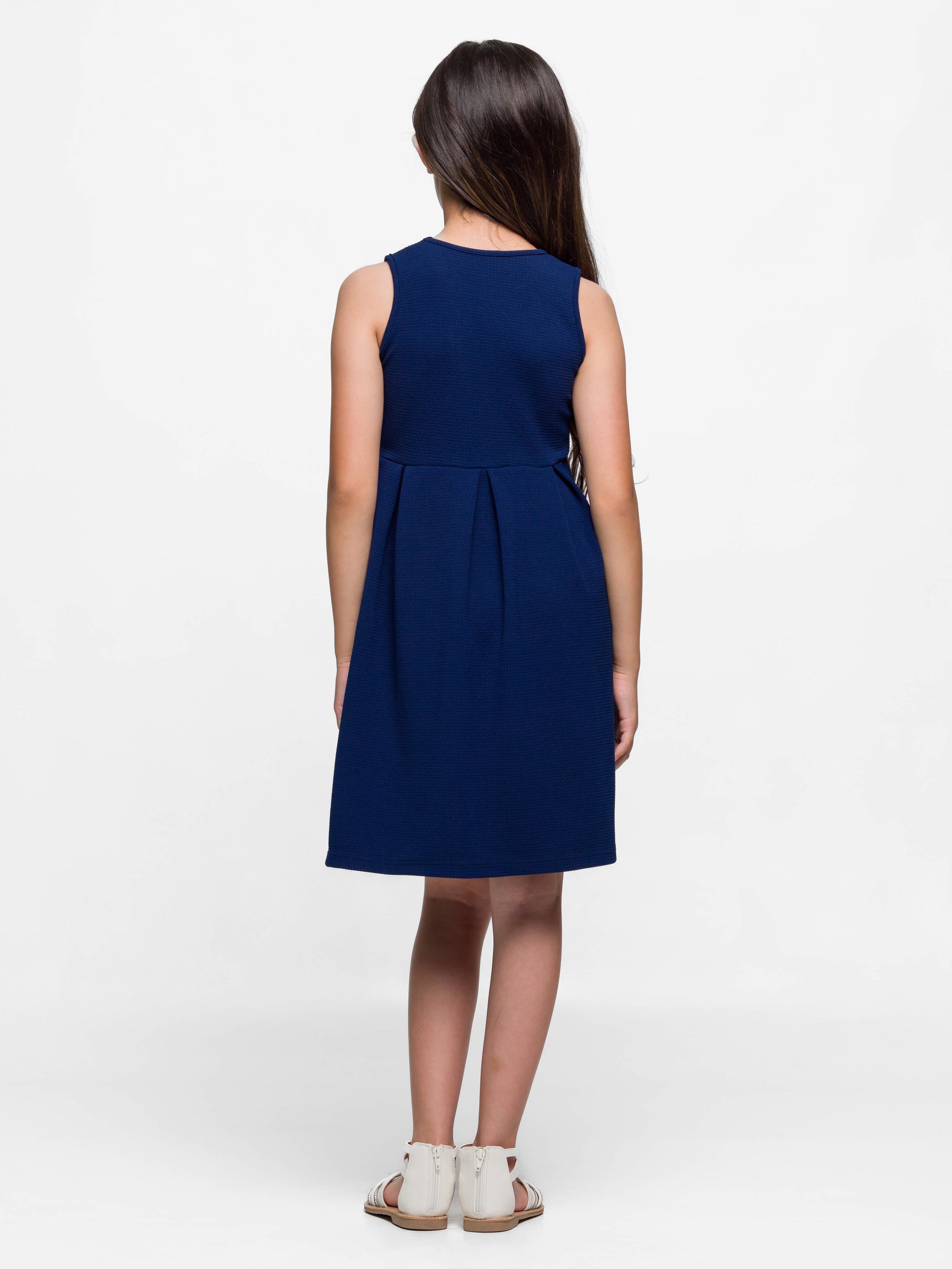 24seven Comfort Apparel Girls Sleeveless Pleated Party Dress