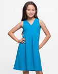 24seven Comfort Apparel Girls Sleeveless Pleated Party Dress