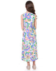24seven Comfort Apparel Pastel Floral Print Sleeveless Girls Pocket Maxi Dress