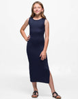 Girls Side Slit Maxi Dress Machine Washable